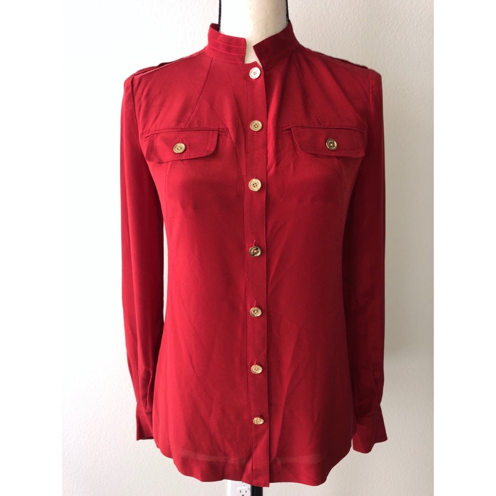 Gorgeous Tory Burch red silk blouse